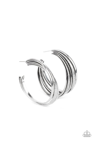 Paparazzi Accessories In Sync - Silver Earrings