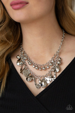 Paparazzi Accessories Extra Exhilarating - Silver Necklace & Earrings 