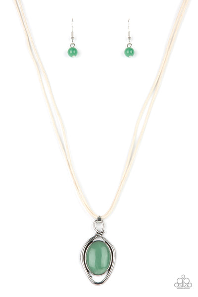 Paparazzi Accessories Desert Mystery​ - Green Necklace & Earrings 
