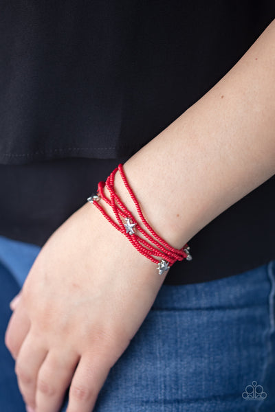 Paparazzi Accessories Pretty Patriotic - Red Bracelet 