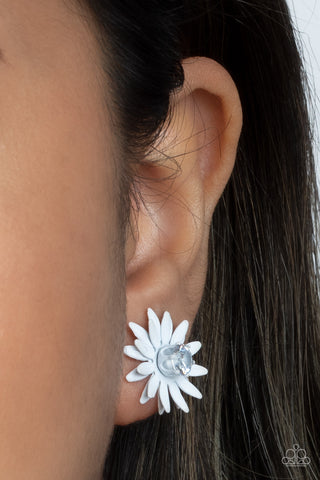 Paparazzi Accessories  Sunshiny DAIS-y - White Earrings