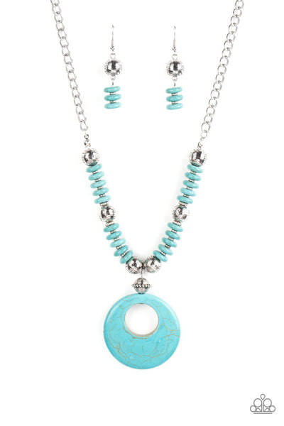 Paparazzi Accessories Oasis Goddess - Blue Necklace & Earrings 