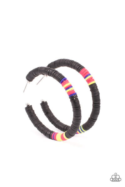 Paparazzi Accessories Colorfully Contagious - Black Earrings 