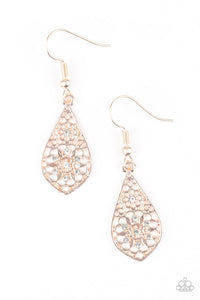 Paparazzi Accessories Spring Sparkle - Rose Gold Earrings 