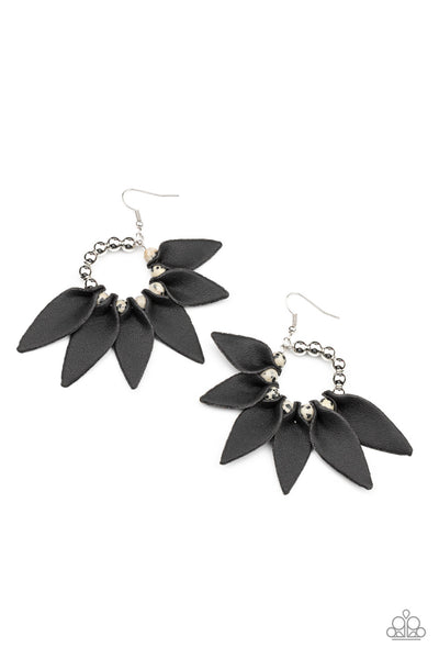 Paparazzi Accessories Flower Child Fever - Black Earrings