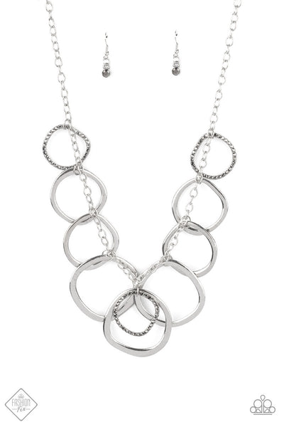 Paparazzi Accessories Dizzy With Desire - Silver Necklace & Earrings