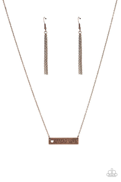 Paparazzi Accessories Spread Love - Silver Copper Necklace & Earrings 