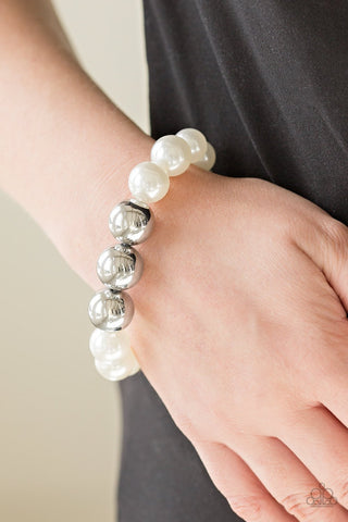 Paparazzi Accessories All Dressed UPTOWN - White Bracelet 