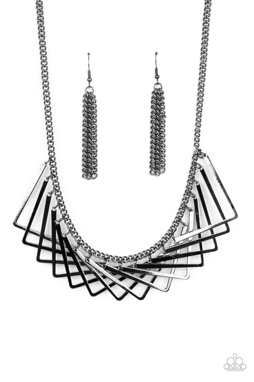 Paparazzi Accessories ​Metro Mirage - Black Necklace & Earrings 