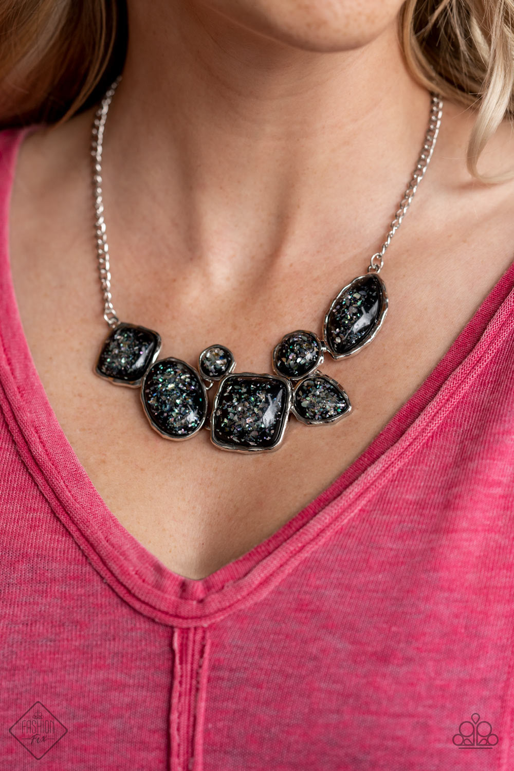 Paparazzi Accessories So Jelly - Black Necklace & Earrings 