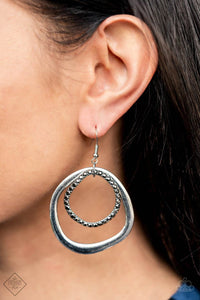 Paparazzi Accessories Spinning With Sass - Silver Earrings 