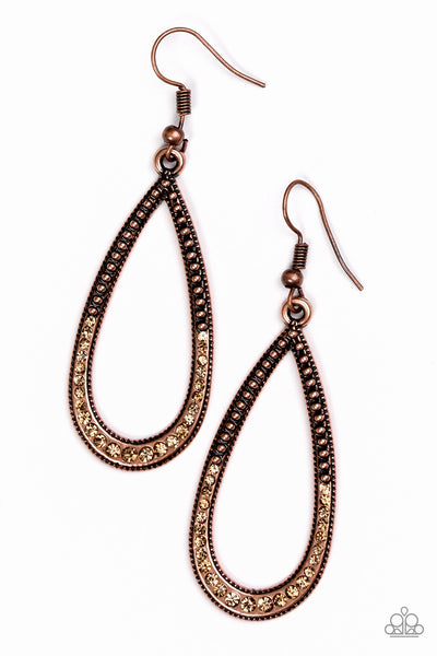 Paparazzi Accessories Dripping In Diamonds - Copper Earrings