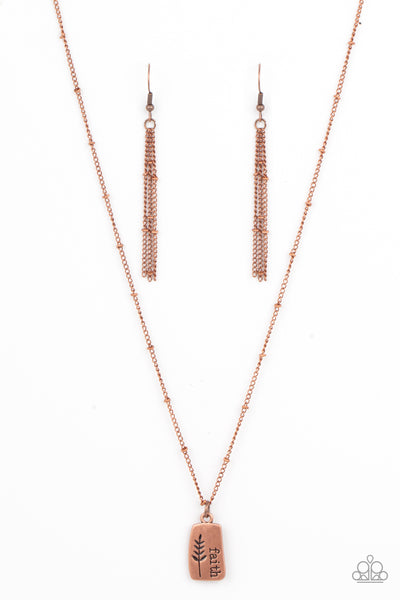 Paparazzi Accessories Faith Over Fear - Copper Necklace & Earrings