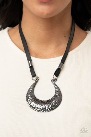 Paparazzi Accessories Majorly Moonstruck - Black Necklace & Earrings 