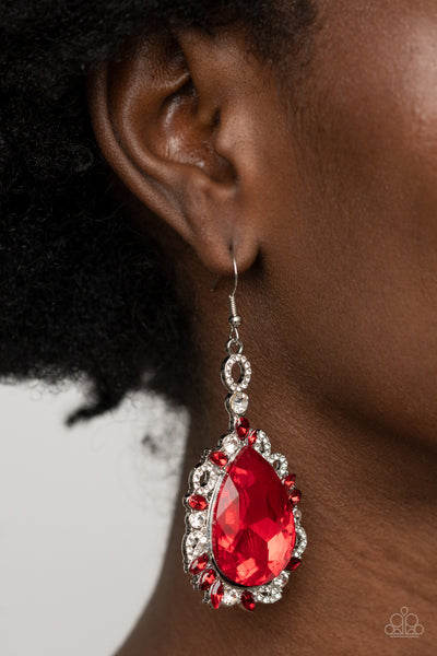 Paparazzi Accessories Royal Recognition - Red Earrings 