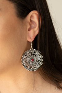 Paparazzi Accessories WHEEL and Grace - Red Earrings 
