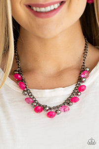 Paparazzi Accessories Runway Rebel - Pink Necklace & Earrings
