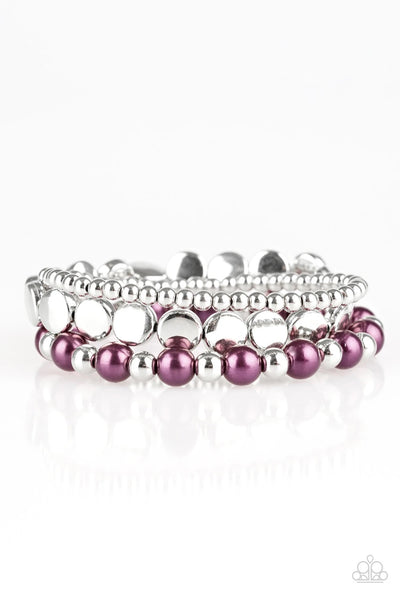 Paparazzi Accessories Girly Girl Glamour - Purple Bracelet 