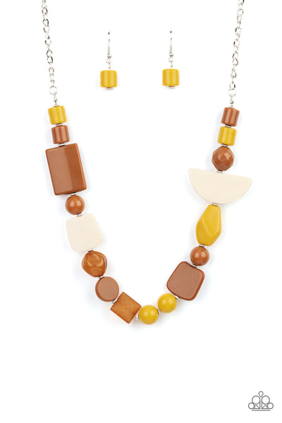 Paparazzi Accessories Tranquil Trendsetter - Yellow Necklace & Earrings 