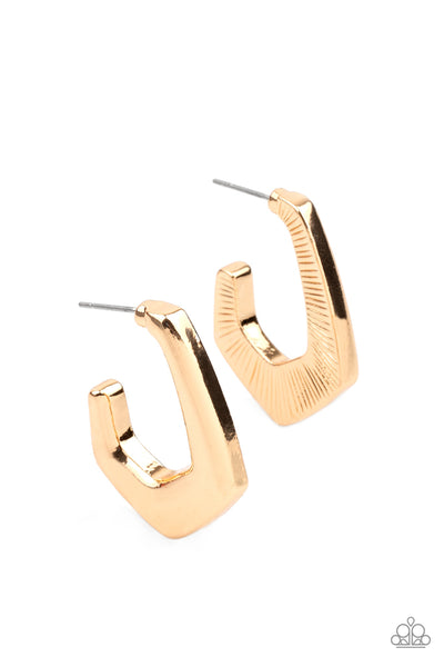 Paparazzi Accessories On The Hook - Gold Earrings