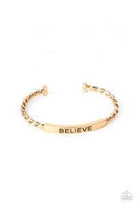 Paparazzi Accessories Keep Calm And Believe - Gold Bracelet