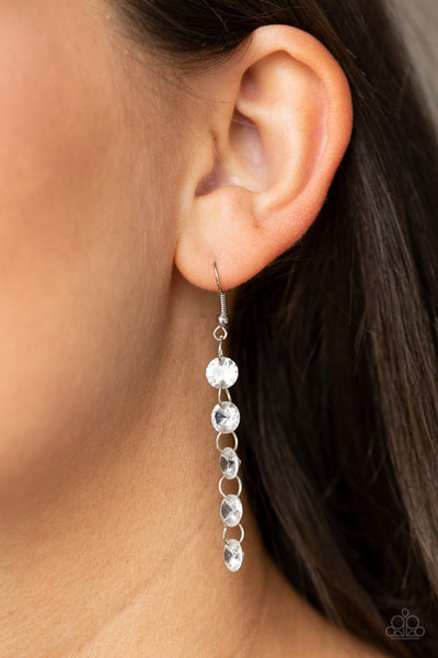 Paparazzi Accessories Trickle-Down Effect - White Earrings 