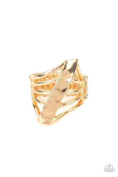 Paparazzi Accessories Encrypted Edge - Gold Ring