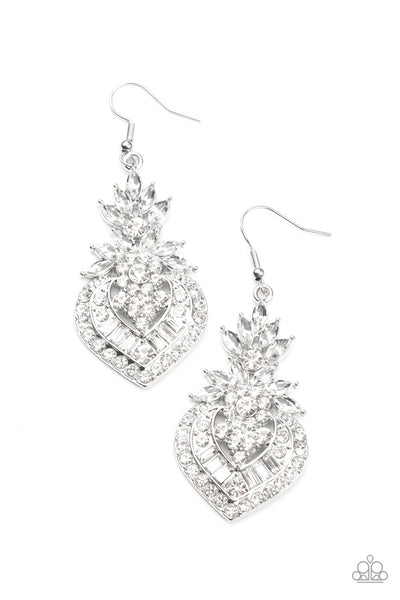 Paparazzi Accessories Royal Hustle - White Earrings