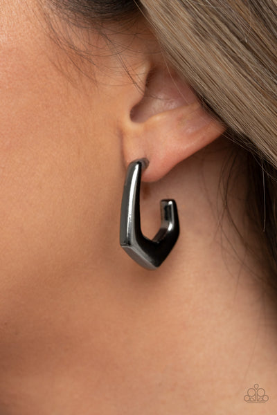 Paparazzi Accessories On The Hook - Black Earrings