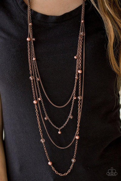 Paparazzi Accessories City Cache - Copper Necklace & Earrings 