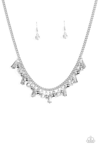 Paparazzi Accessories Twinkling Treasure Trove - Silver Necklace & Earrings 