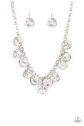 Paparazzi Accessories Spot On Sparkle - White Necklace & Earrings 