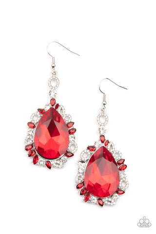 Paparazzi Accessories Royal Recognition - Red Earrings 