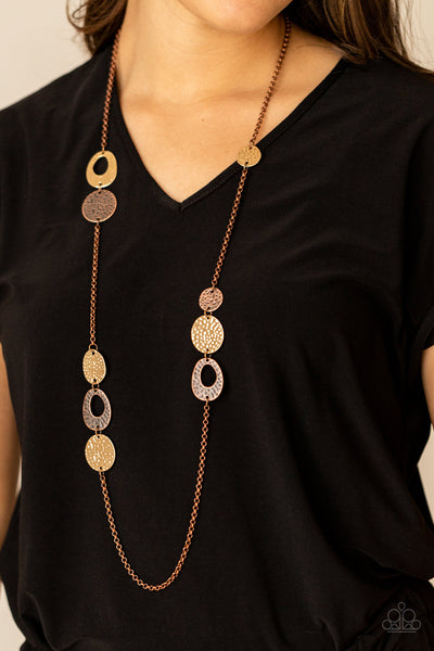 Paparazzi Accessories Gallery Guru - Copper Necklace & Earrings 