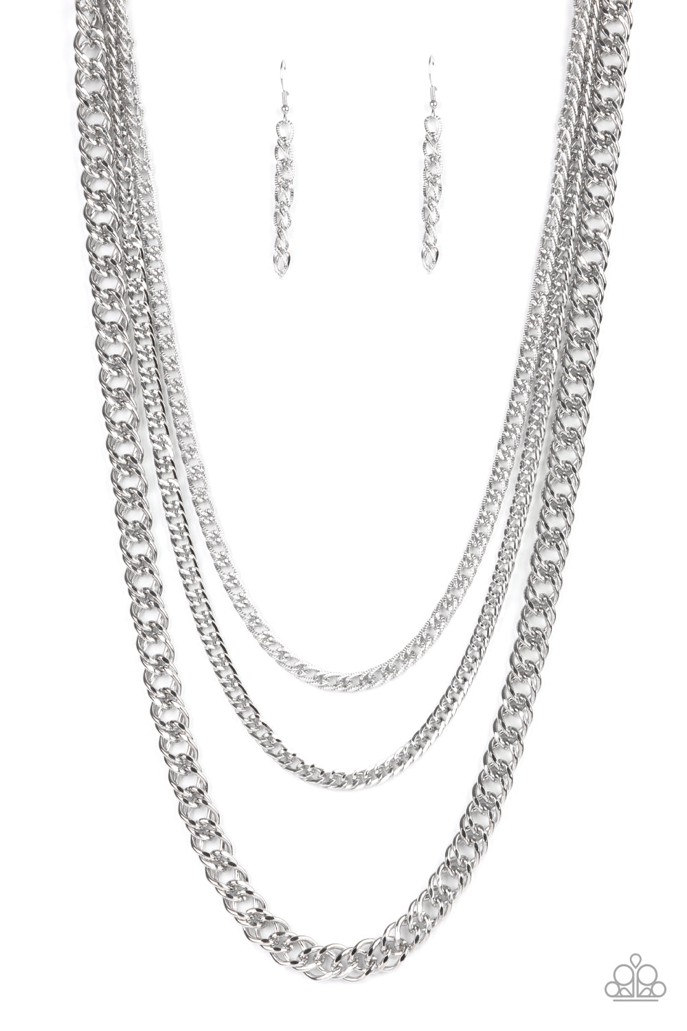 Paparazzi Accessories Chain Of Champions - Sliver Necklaces & Earrings