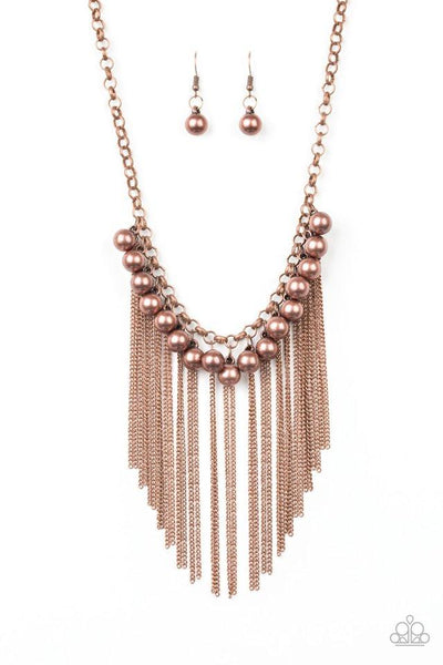 Paparazzi Accessories Powerhouse Prowl - Copper - Necklace & Earrings