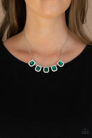 Paparazzi Accessories Next Level Luster - Green Necklace & Earrings 