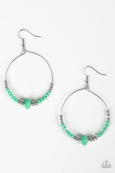Paparazzi Spring Preview Pack 2019 Retro Rural - Green Spearmint Bead Earrings