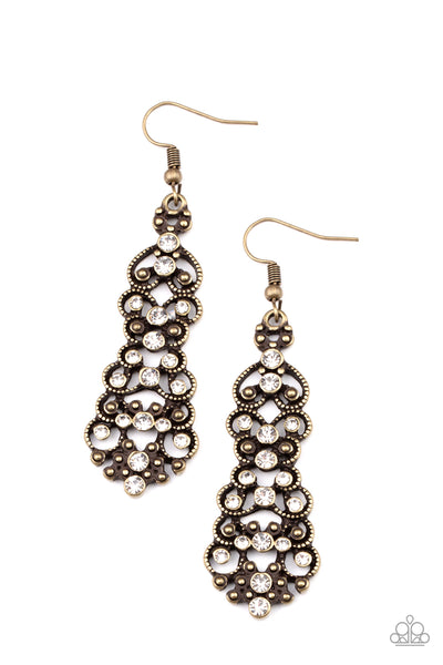 Paparazzi Accessories  Diva Decorum - Brass Earrings