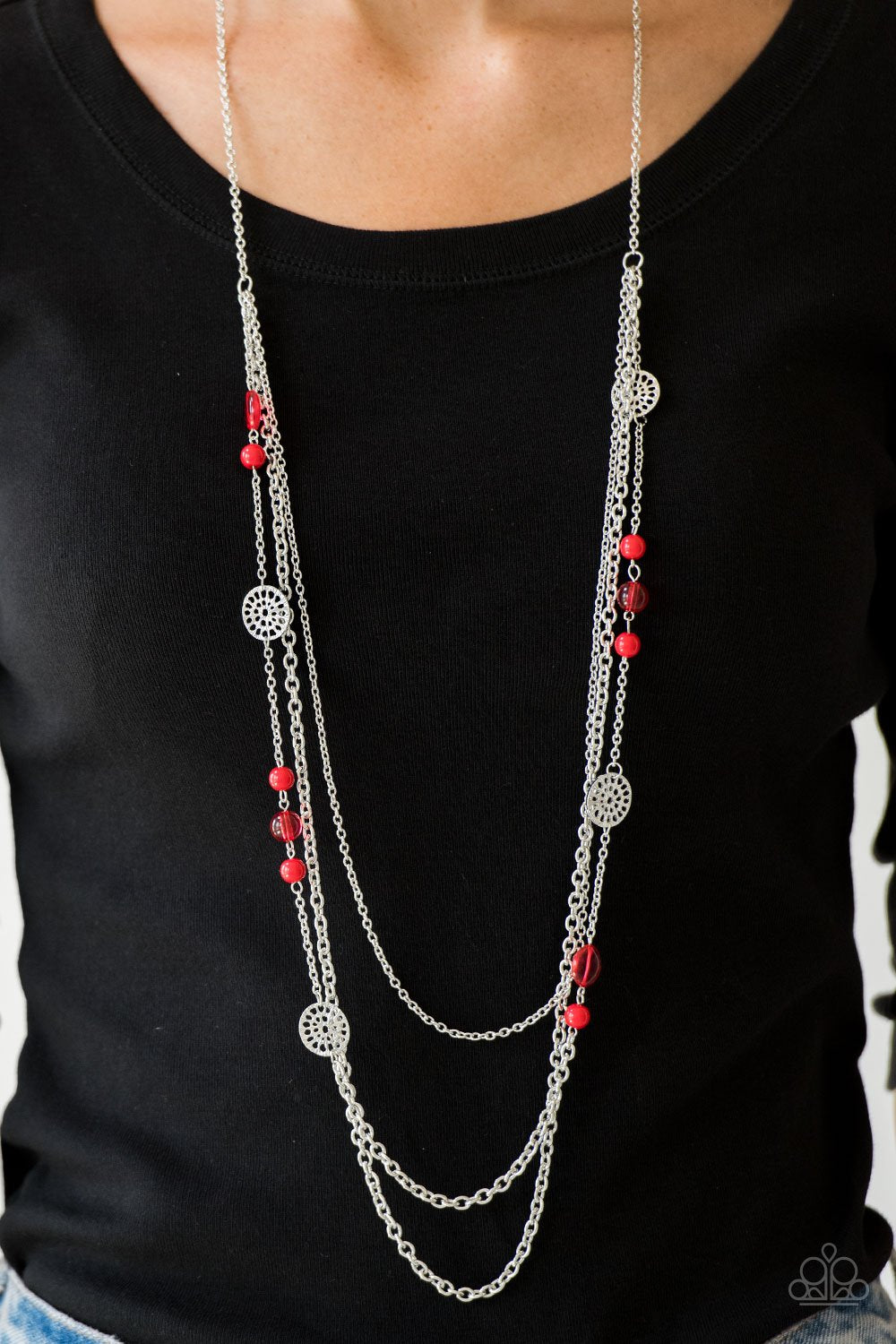 Paparazzi Accessories Pretty Pop-tastic! - Red Necklace & Earrings 