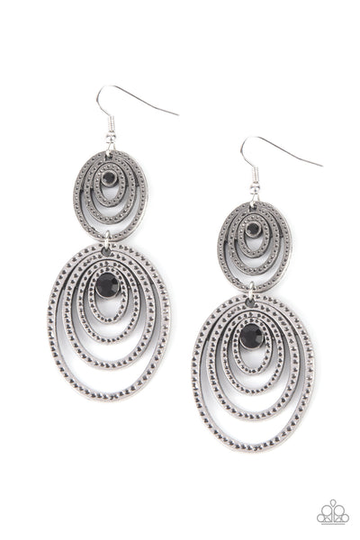 Paparazzi Accessories Cosmic Twirl - Black Earrings 