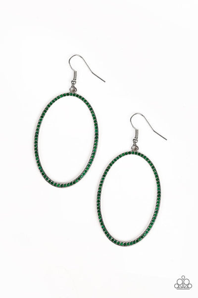 Paparazzi Accessories Dazzle On Demand - Green Earrings 
