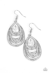 Paparazzi Accessories Youre The GLAM! - White Earrings