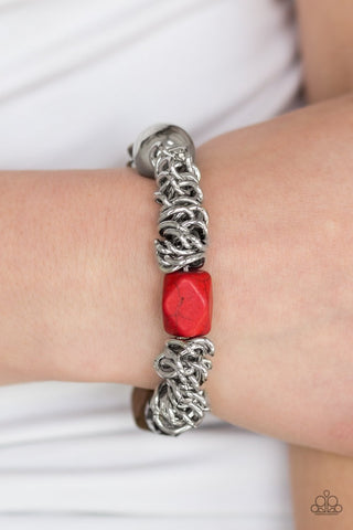 Paparazzi Accessories Mesmerizingly Magmatic - Red Bracelet