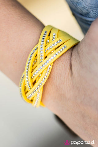 Paparazzi Accessories Glitter Patrol - Yellow Bracelet 