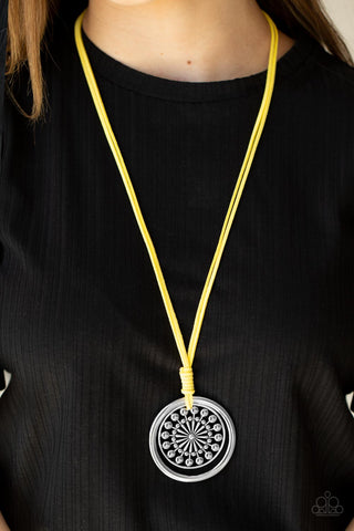 Paparazzi Accessories One MANDALA Show - Yellow Necklace & Earrings 