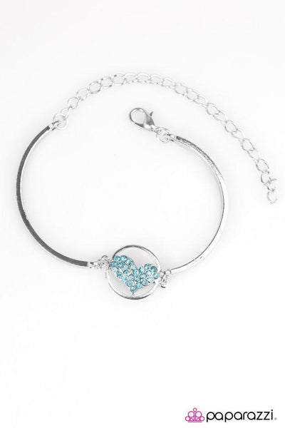 Paparazzi Accessories HEART Knock Life - Blue Bracelet 