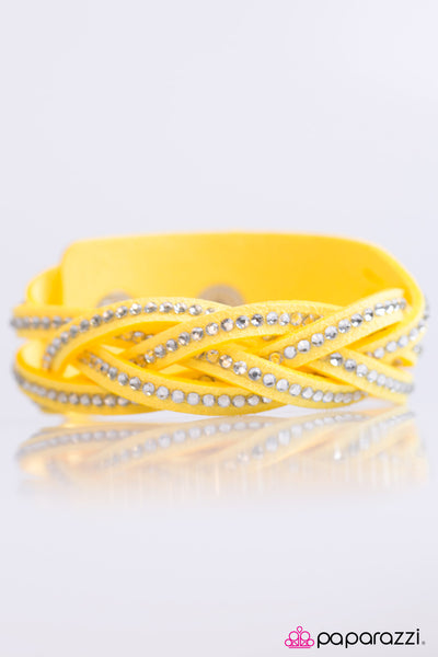 Paparazzi Accessories Glitter Patrol - Yellow Bracelet 