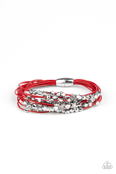 Paparazzi Accessories  Star-Studded Affair - Red Bracelet 