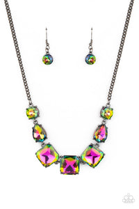 Paparazzi Accessories Unfiltered Confidence - Multi Necklace & Earrings Oil Spill